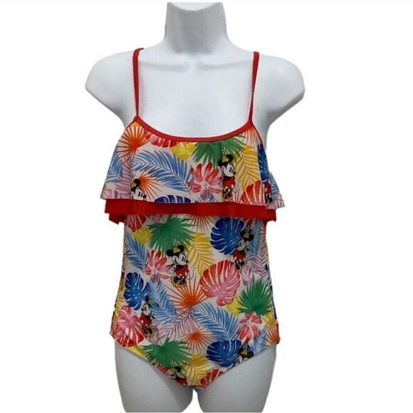 Disney Parks Floral Boho Minnie Mouse print one-piece swimsuit - Picture 1 of 4
